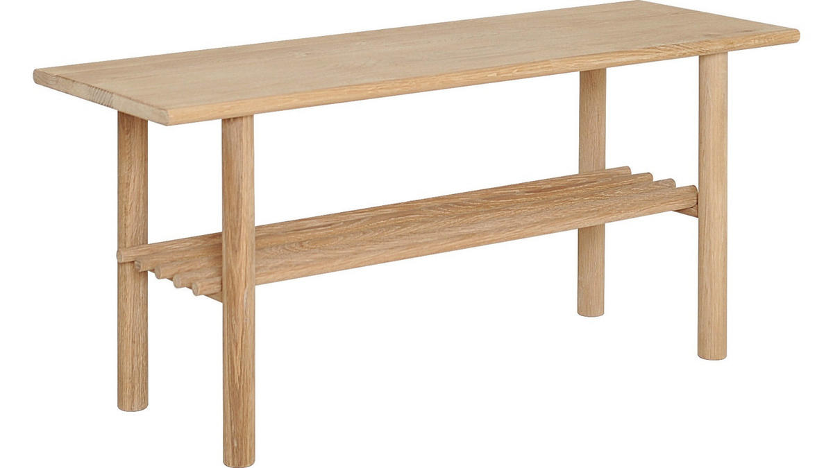 HALLBÄNK 100/45/35 cm  - vit/ekfärgad, trä (100/45/35cm) - Best Price