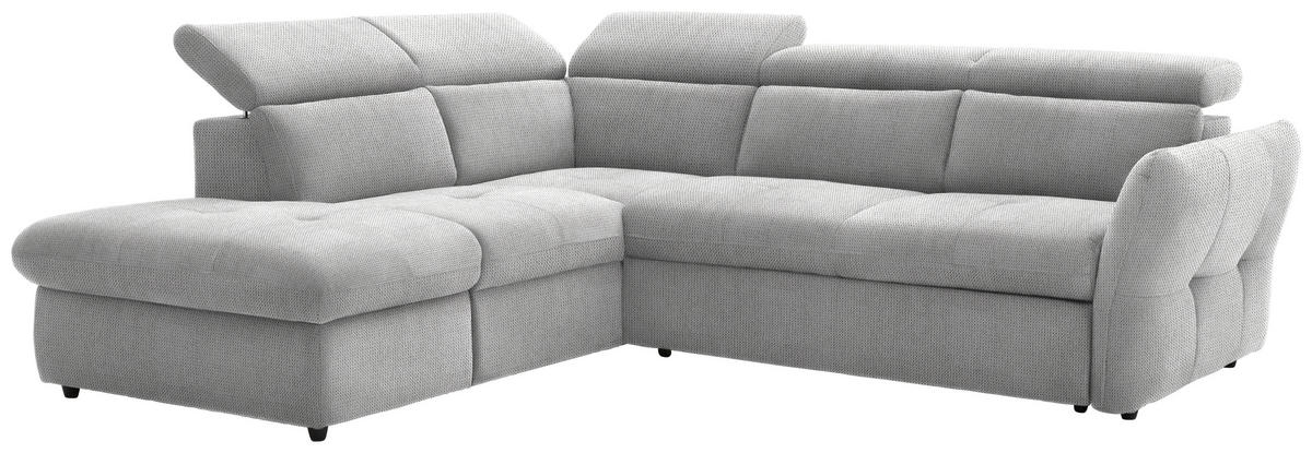 ECKSOFA mit Funktion Hellgrau Mikrofaser  - Hellgrau/Schwarz, Design, Kunststoff/Textil (224/254cm) - Stylife