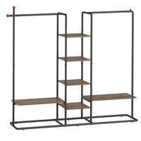 OFFENER KLEIDERSCHRANK 163,6/175,3/33,8 cm,  in Naturfarben, Walnussfarben  - Walnussfarben/Naturfarben, Basics, Holzwerkstoff/Metall (163,6/175,3/33,8cm)