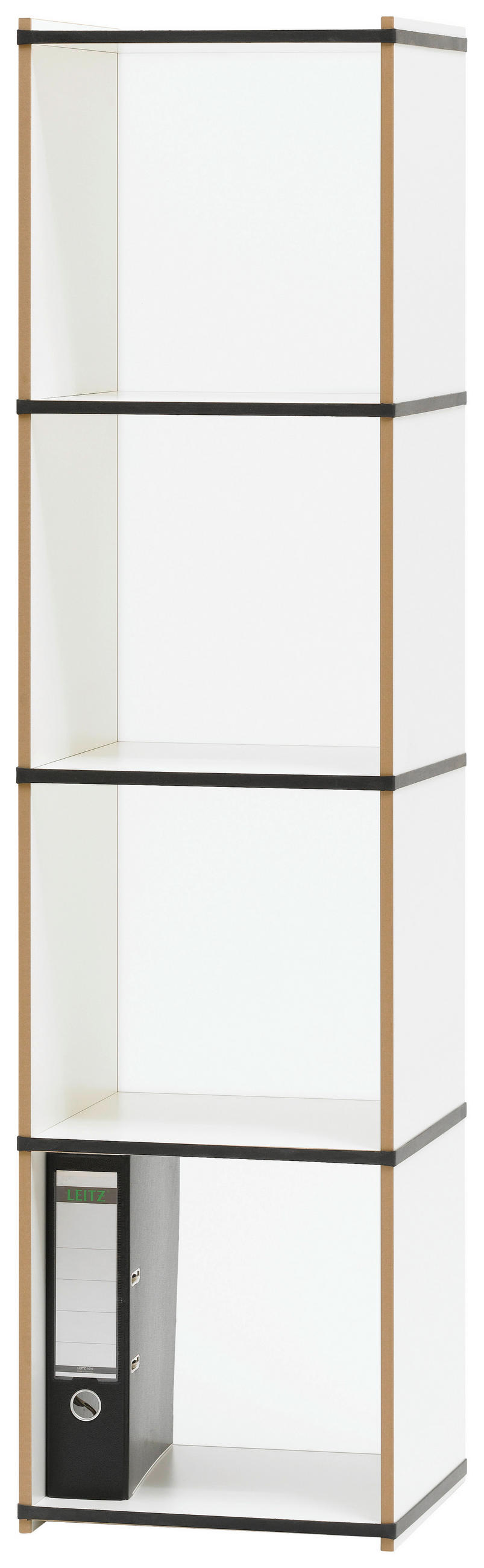 AKTENREGAL Weiß  - Weiß, MODERN, Glas/Holzwerkstoff (35/140/35cm) - Tojo