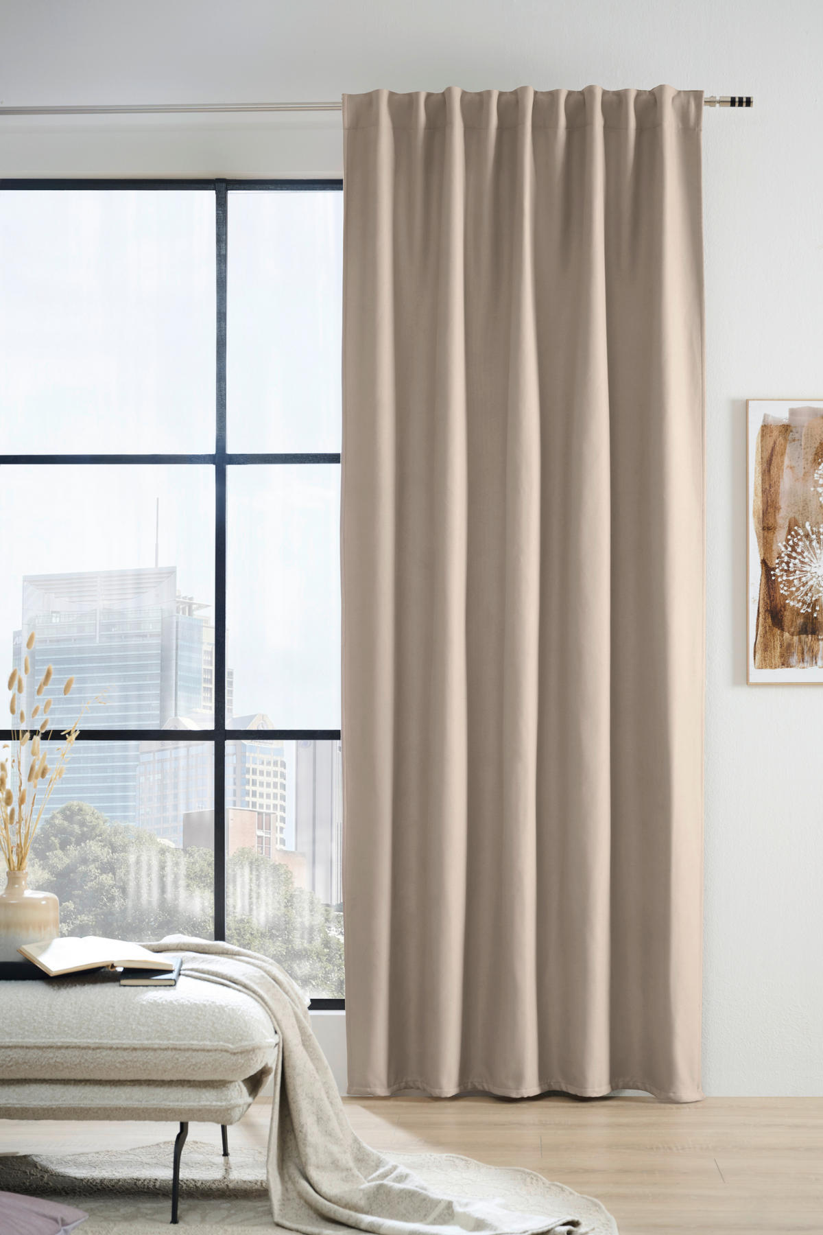 WÄRMESCHUTZVORHANG blickdicht  - Naturfarben, KONVENTIONELL, Textil (135/245cm)