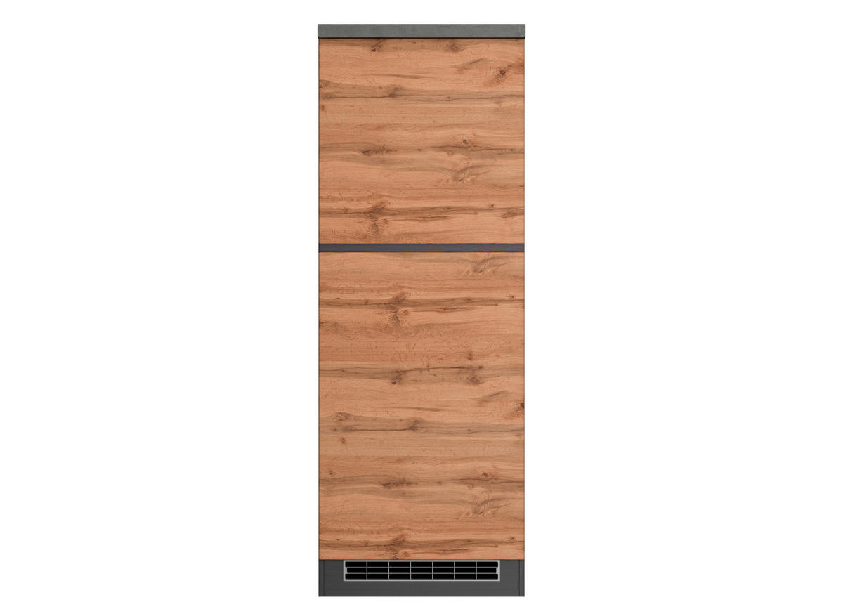 GERÄTEUMBAUSCHRANK 60/166/60 cm  in Graphitfarben, Eiche Wotan  - Eiche Wotan/Graphitfarben, Design, Holzwerkstoff (60/166/60cm) - Held