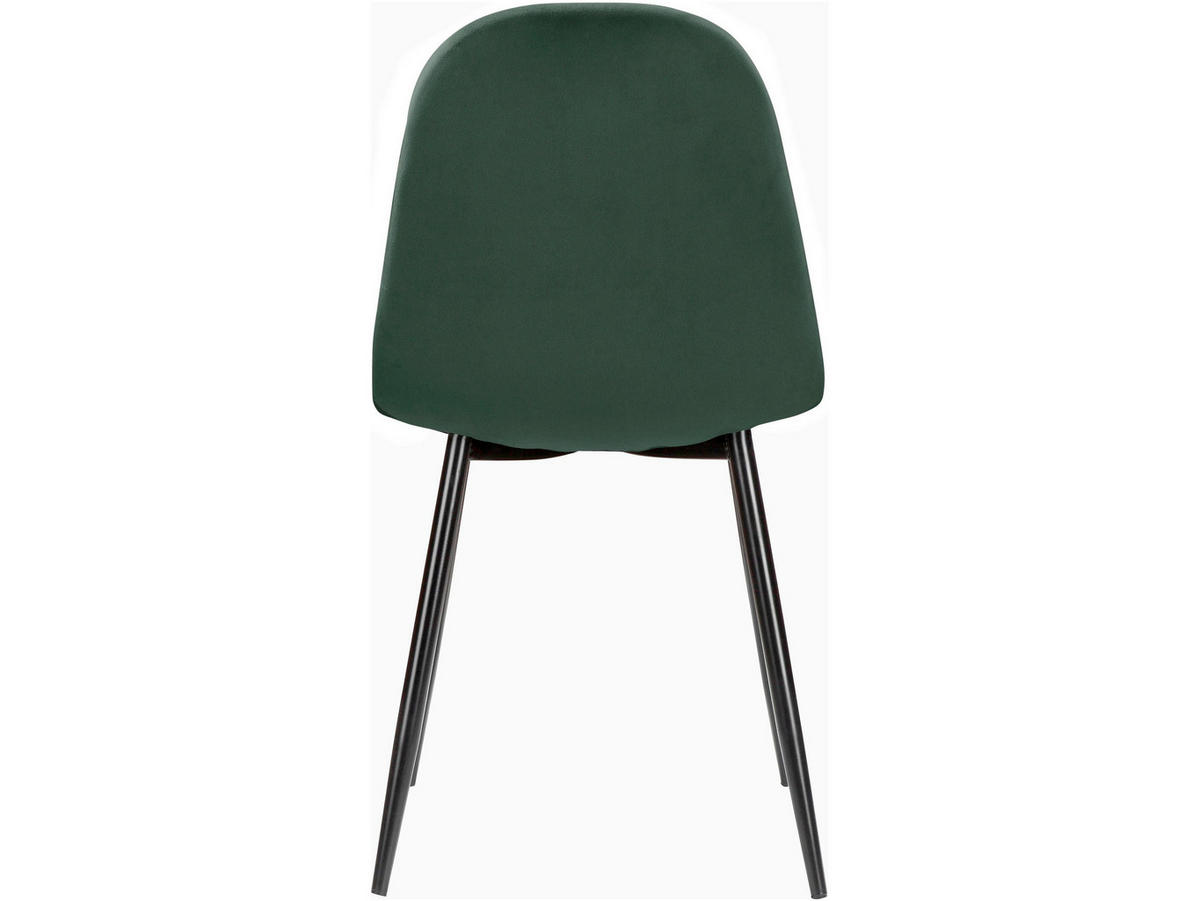 STUHL-SET 4 Stück  in Stahl Velours Metall, Textil  - Dunkelgrün/Schwarz, Design, Textil/Metall (44/87/51cm) - MID.YOU