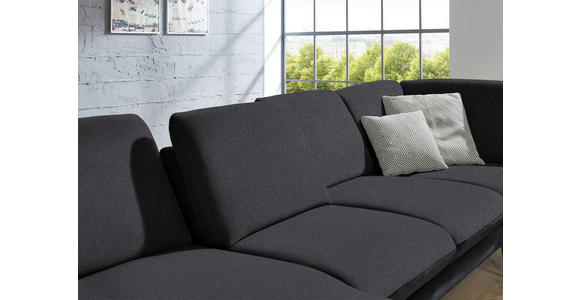 WOHNLANDSCHAFT Dunkelgrau Webstoff  - Dunkelgrau/Schwarz, Design, Textil/Metall (180/344/208cm) - Dieter Knoll