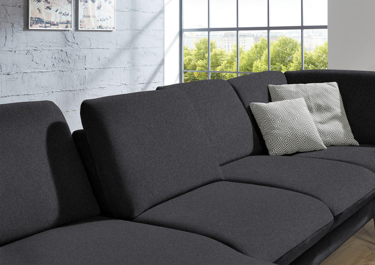 SAROKGARNITÚRA textil antracit  - fekete/antracit, Design, textil/fém (180/344/208cm) - Dieter Knoll