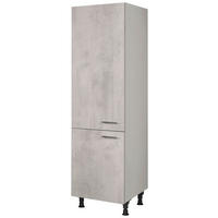 GERÄTEUMBAUSCHRANK 60/216,6/58 cm  Hellgrau  - Edelstahlfarben/Hellgrau, Modern, Holzwerkstoff/Metall (60/216,6/58cm) - Nobilia