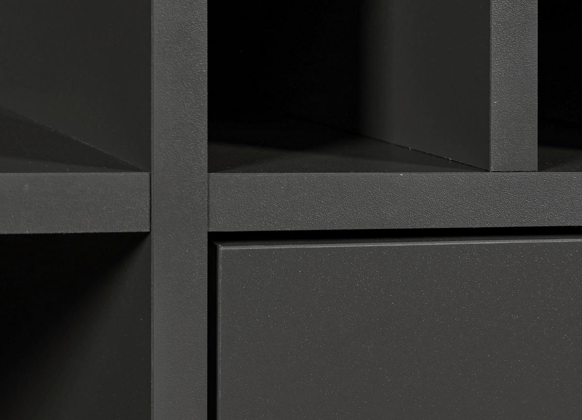 WEINSCHRANK  - Anthrazit/Schwarz, MODERN, Holzwerkstoff/Kunststoff (76,8/124,4/33cm) - home24