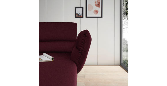 ECKSOFA  in Flachgewebe Weinrot  279-327/176-217 cm  - Weinrot/Schwarz, Design, Textil/Metall (279-327/176-217cm) - Dieter Knoll