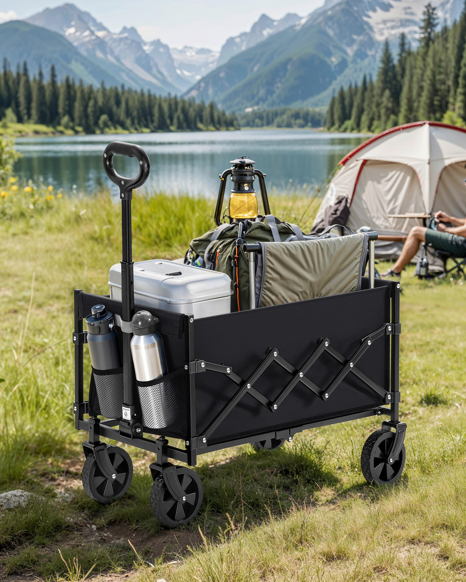 BOLLERWAGEN Schwarz 67/42/90,5 cm  - Schwarz, Basics, Textil/Metall (67/42/90,5cm)