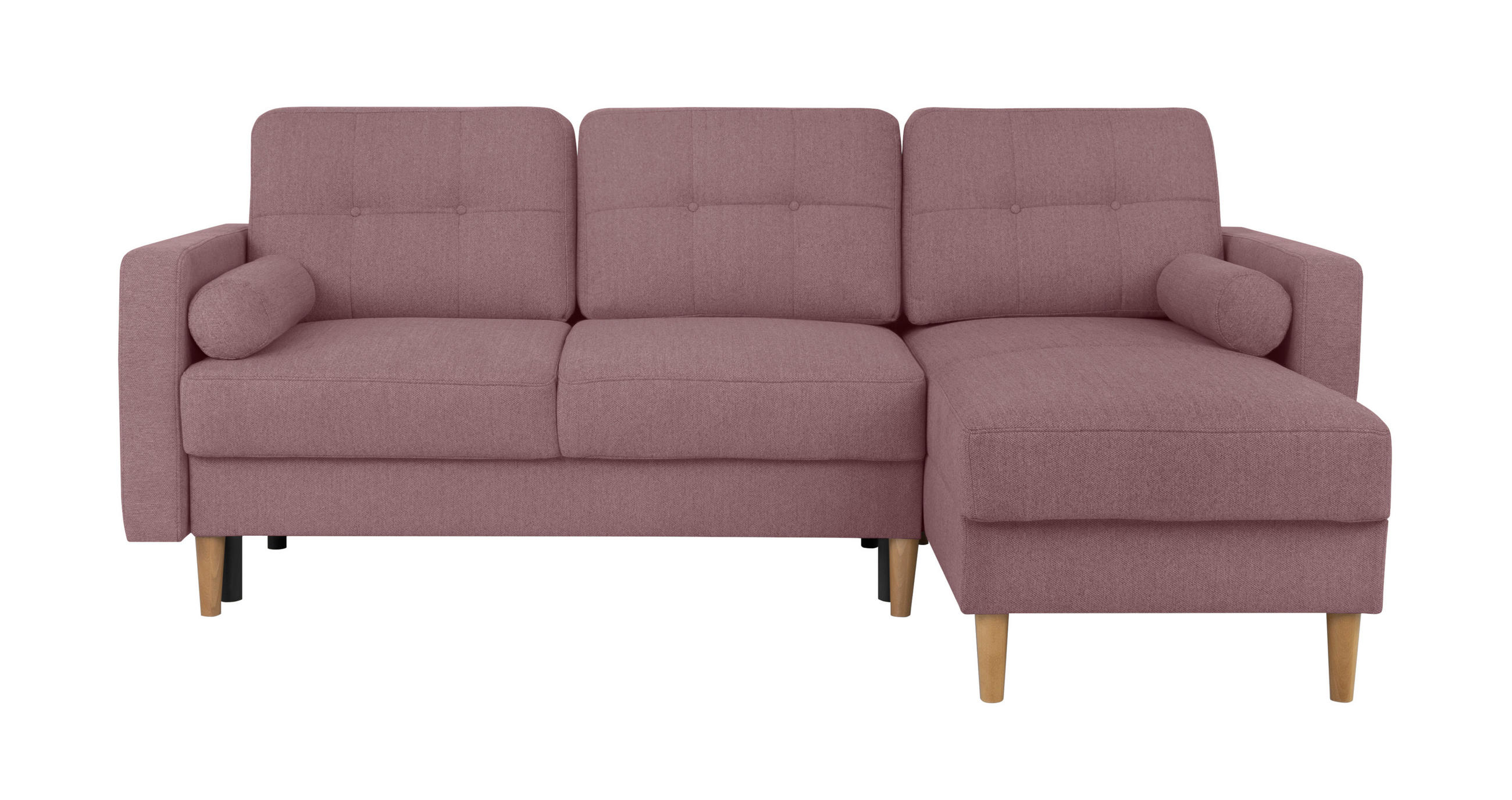 ECKSOFA in Beere  - Beere/Buchefarben, Design, Holz/Textil (223/157cm) - MID.YOU