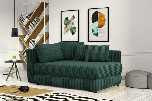 RÉCAMIERE Waldgrün Cord  - Waldgrün/Schwarz, Design, Kunststoff/Textil (171/88/93cm) - Cantus