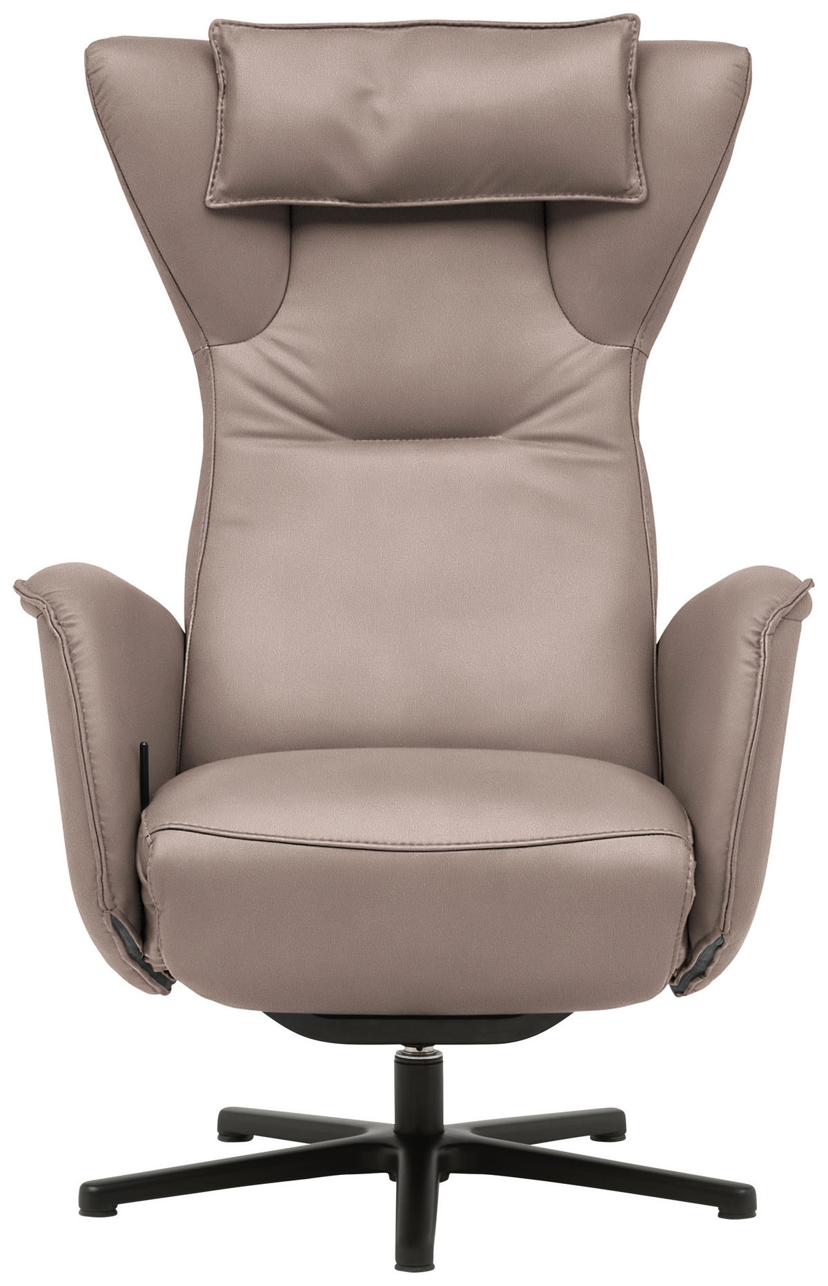 RELAXSESSEL Leder Taupe  - Taupe/Schwarz, Design, Leder/Metall (75/106/86cm) - Valdera