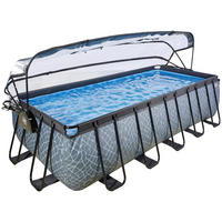 POOL-SET STONE 540/250/122 cm  - Grau, KONVENTIONELL, Metall (540/250/122cm) - EXIT Toys
