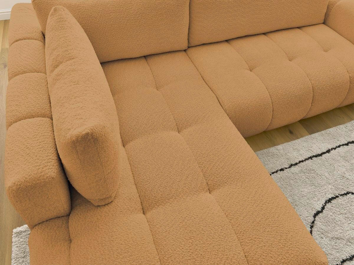 ECKSCHLAFSOFA FUJI Bouclé Gelb  inkl.  - Gelb/Schwarz, MODERN, Kunststoff/Textil (204/282cm)