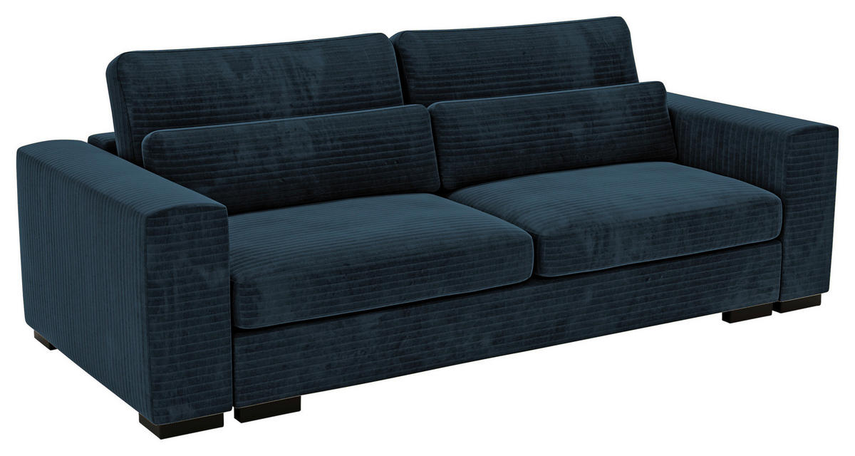 SCHLAFSOFA Flachgewebe Dunkelblau  - Schwarz/Dunkelblau, KONVENTIONELL, Kunststoff/Textil (236/78/114cm) - Carryhome