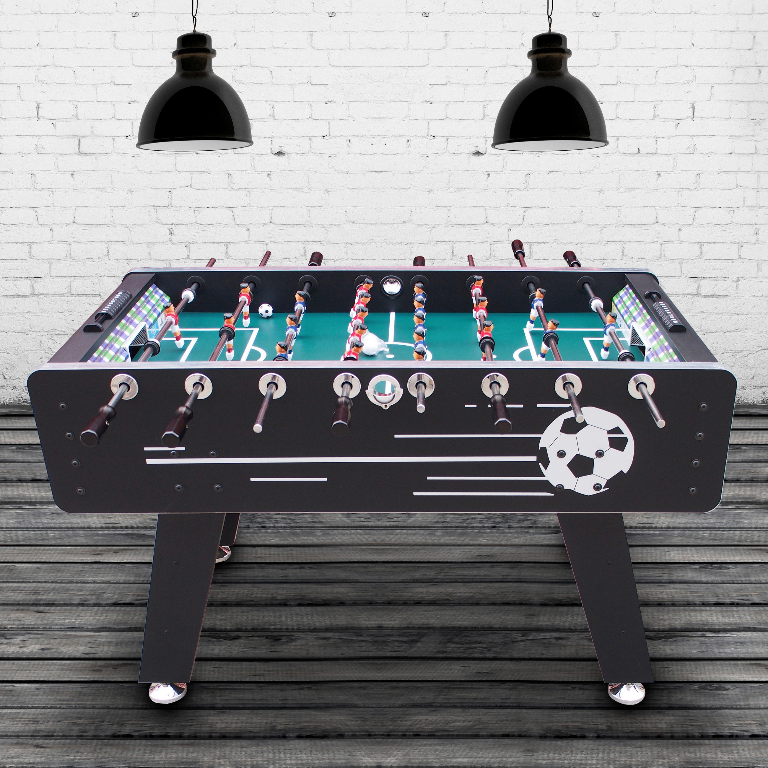 Tischfußball Arena - Schwarz, Basics, Holz (75/88/141cm) - Ambia Garden