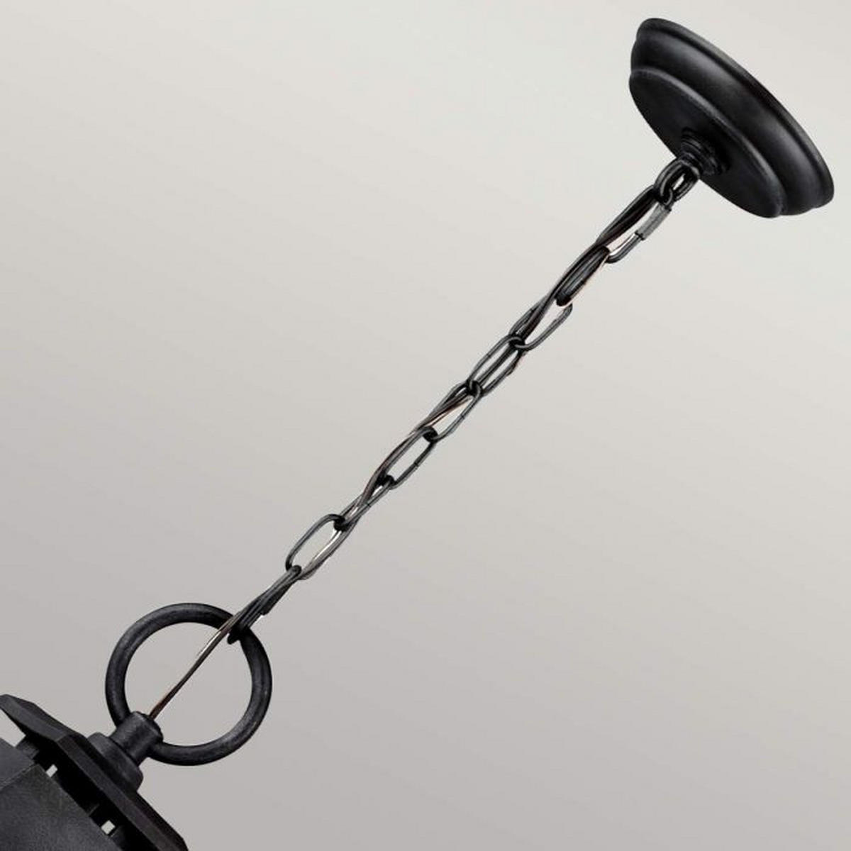 HÄNGLAMPA UTOMHUS Shepherd 22/63 cm  - zinkfärgad, Klassisk, glas/plast (22/63cm) - Elstead Lighting