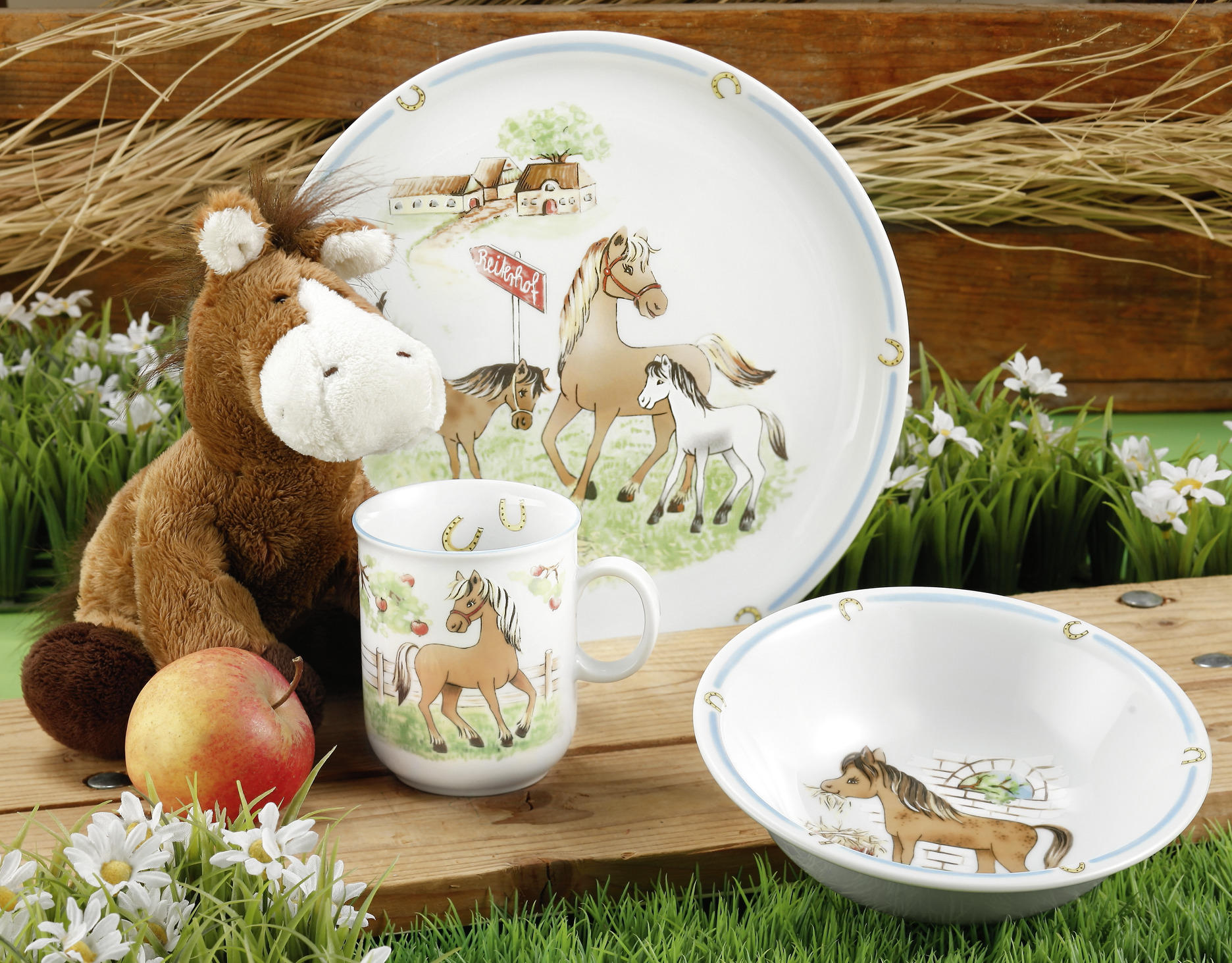 KINDERGESCHIRRSET KINDERTRÄUME Porzellan 3-teilig  - Hellbraun/Weiß, KONVENTIONELL, Keramik (21/21/20cm) - Seltmann Weiden