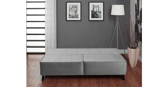 SCHLAFSOFA in Hellgrau - Hellgrau/Schwarz, KONVENTIONELL, Textil/Metall (197/91/88cm) - Novel
