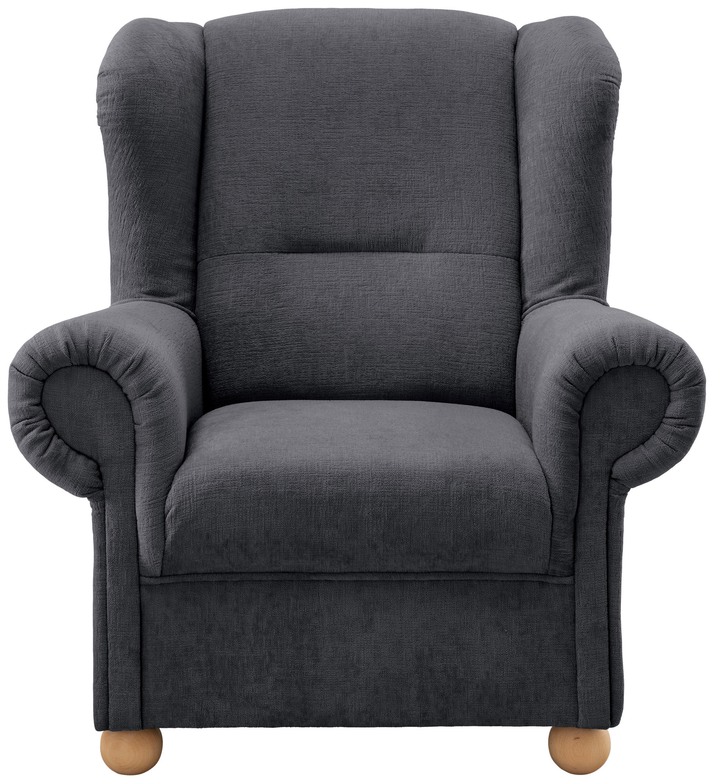 OHRENSESSEL in Mikrofaser Anthrazit  - Wildeiche/Anthrazit, KONVENTIONELL, Holz/Textil (92/102/89cm) - Livetastic