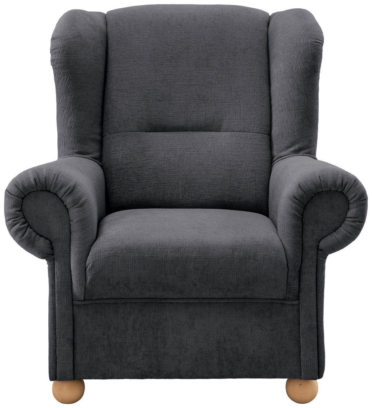 OHRENSESSEL in Mikrofaser Anthrazit  - Wildeiche/Anthrazit, Konventionell, Holz/Textil (92/102/89cm) - Livetastic