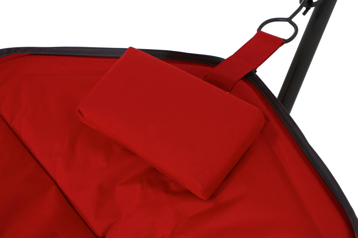 HÄNGEMATTE  - Dunkelgrau/Rot, KONVENTIONELL, Textil/Metall (105/104/305cm) - Siena Garden