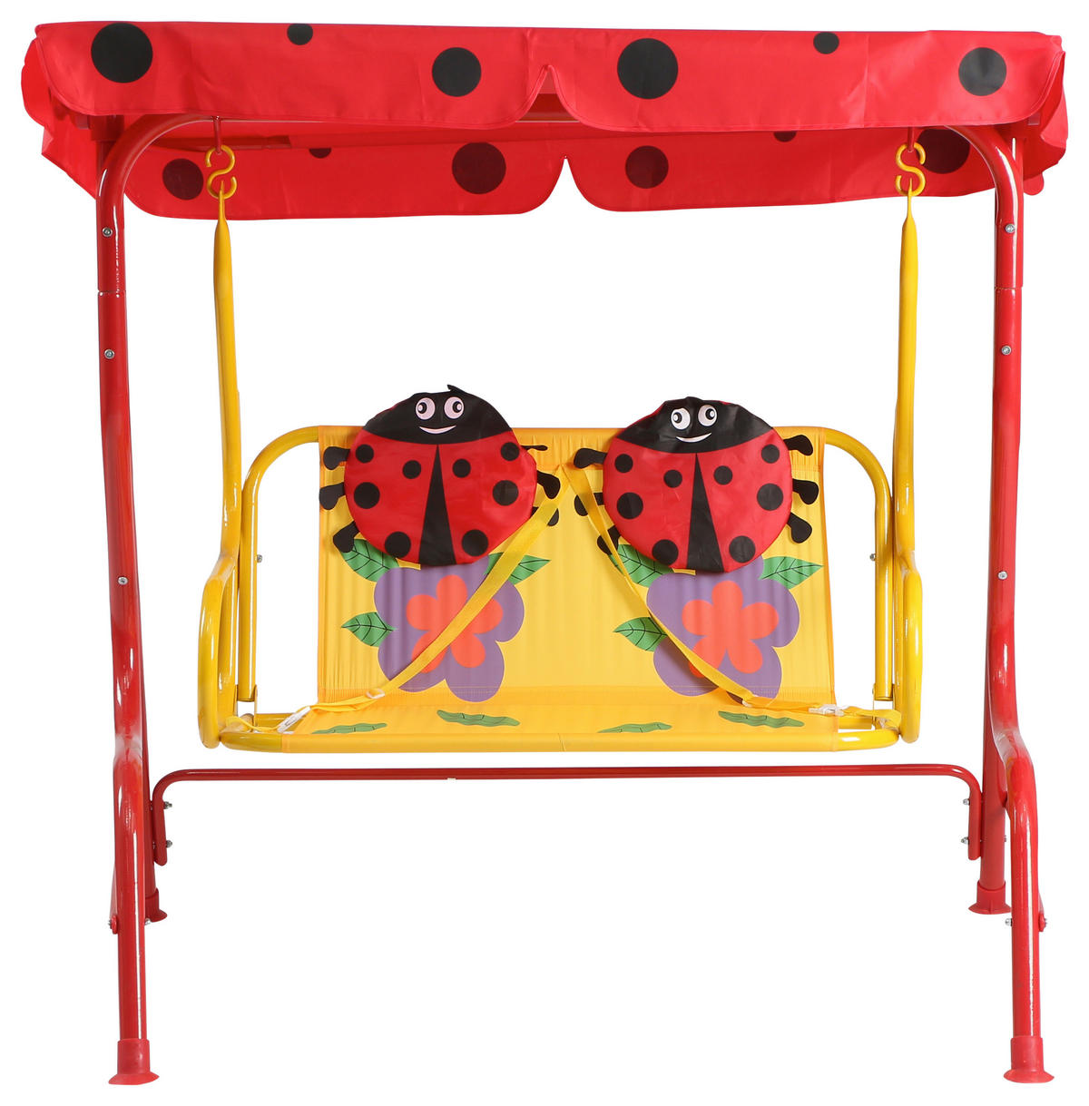 Kinder-Hollywoodschaukel 115/118/75 cm  - Rot, MODERN, Textil/Metall (115/118/75cm) - Siena Garden