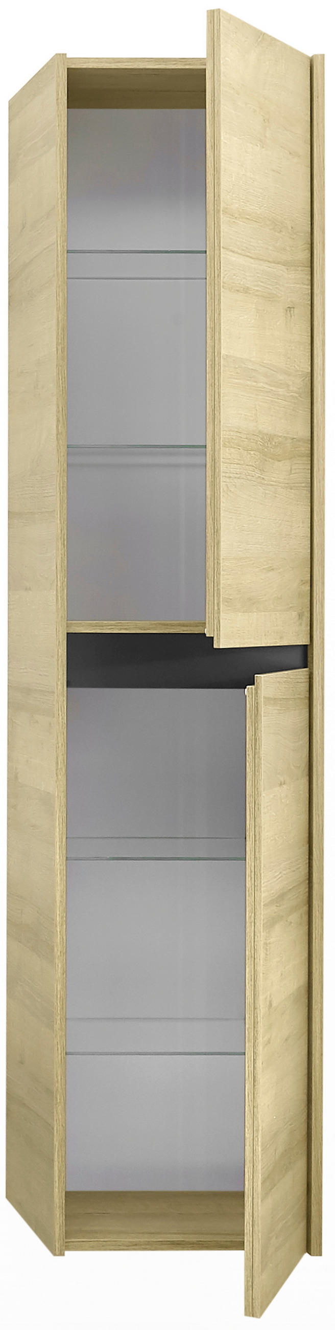 HOCHSCHRANK 38,3/171/33 cm  - Eichefarben, Design, Glas/Holzwerkstoff (38,3/171/33cm) - Musterring