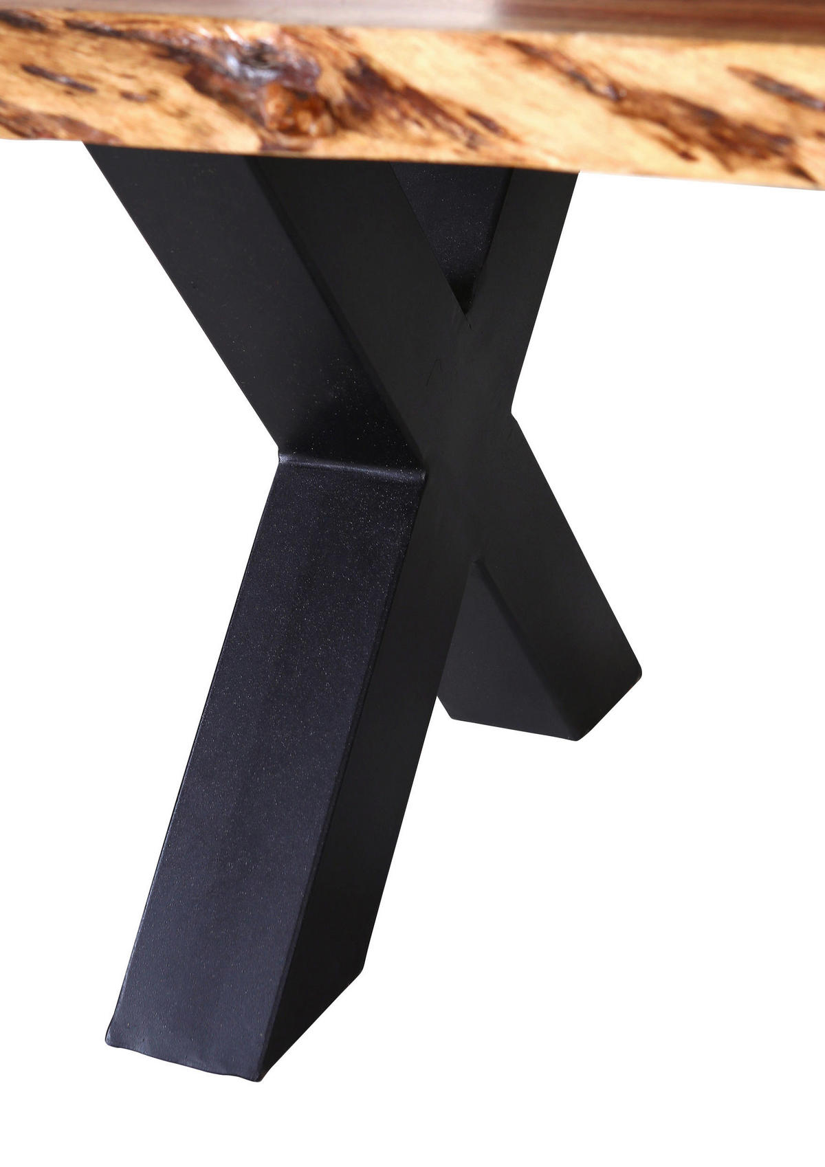 MASĂ din lemn, metal 180/100/78 cm   - culoare natur/negru, Konventionell, lemn/metal (180/100/78cm) - Hom`in