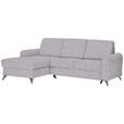 ECKSOFA in Flachgewebe Grau, Flieder  - Silberfarben/Flieder, Design, Textil/Metall (167/244cm) - Cantus