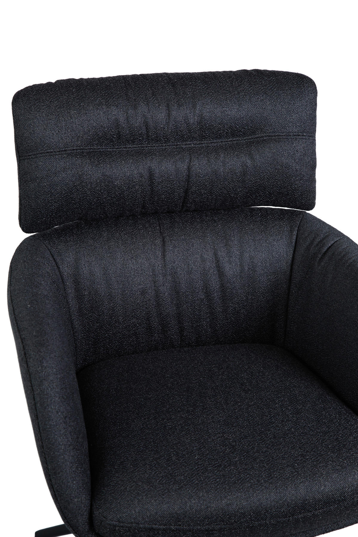 ARMLEHNSTUHL  Stoffauswahl, Sitzfläche 360° drehbar, automatische Rückholfunktion Webstoff  Graphitfarben, Schwarz  - Graphitfarben/Schwarz, Design, Textil/Metall (62/92/66cm) - Dieter Knoll