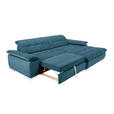 ECKSOFA in Mikrofaser Blau  - Chromfarben/Blau, Design, Textil/Metall (265/180cm) - Carryhome