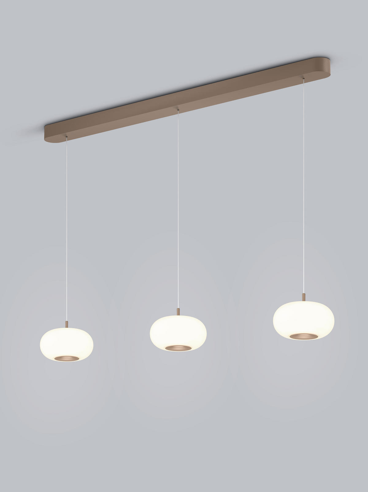 LED-HÄNGELEUCHTE Sapo 130/5,5 / 20/210 cm   - Cappuccino, Design, Glas/Metall (130/5,5 / 20/210cm) - Helestra