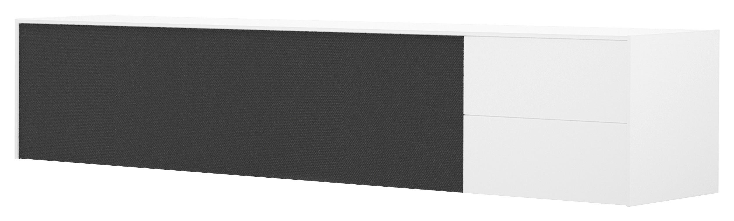 TV-ELEMENT - Schwarz/Weiß, MODERN, Holzwerkstoff (258/50/50cm) - Carryhome