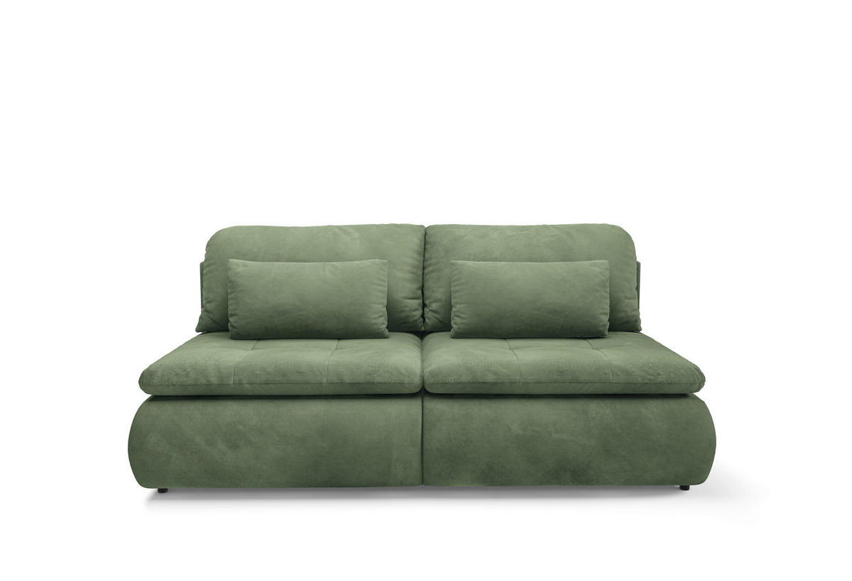 SCHLAFSOFA MYSTIC in Plüsch Grün  - Schwarz/Grün, Design, Kunststoff/Textil (220/94/114cm) - Livetastic