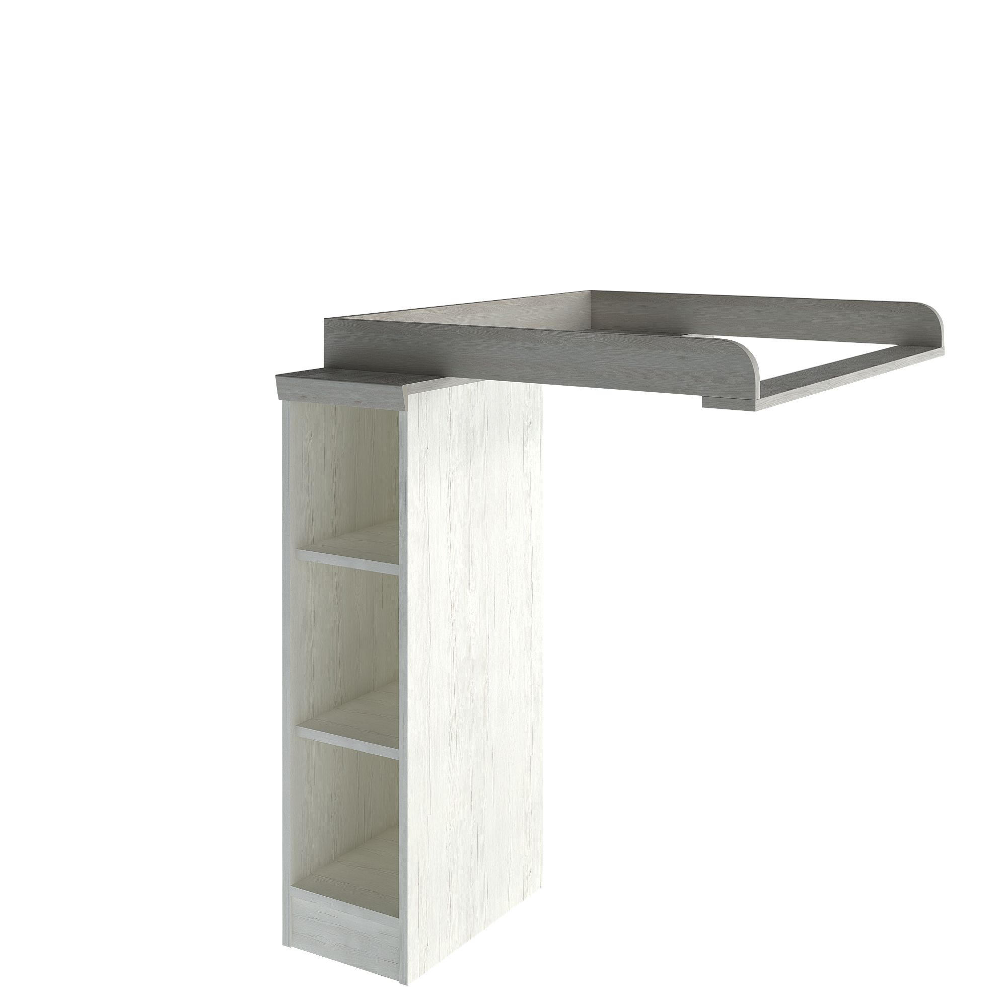 WICKELAUFSATZ CAMRON - Weiß/Grau, Natur, Holzwerkstoff (110/97,5/77cm) - My Baby Lou