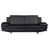 3-SITZER-SOFA in Lederlook Schwarz  - Schwarz/Grau, Design, Textil/Metall (218/78/88cm) - MID.YOU