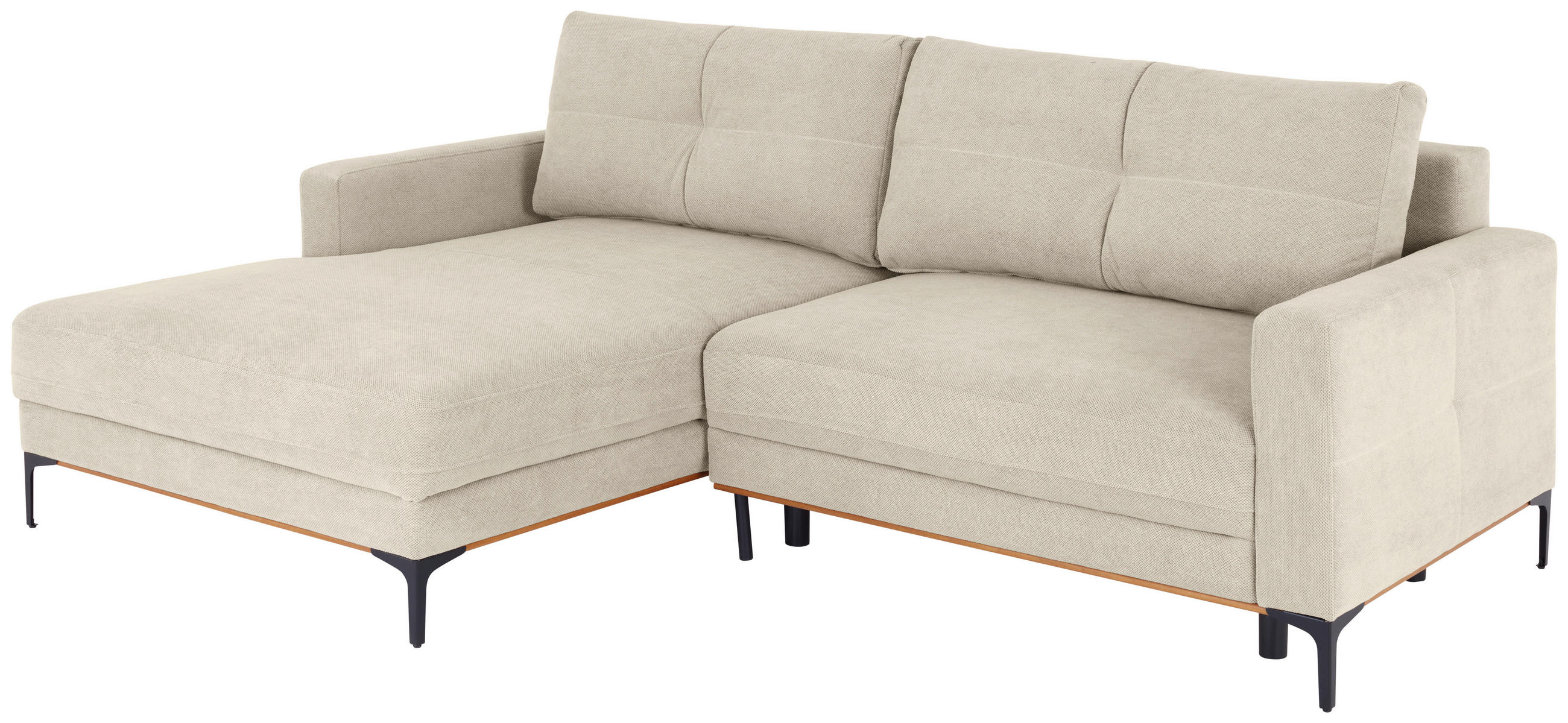 ECKSOFA Sahara  - Schwarz/Sahara, MODERN, Textil/Metall (162/238cm) - Ondega