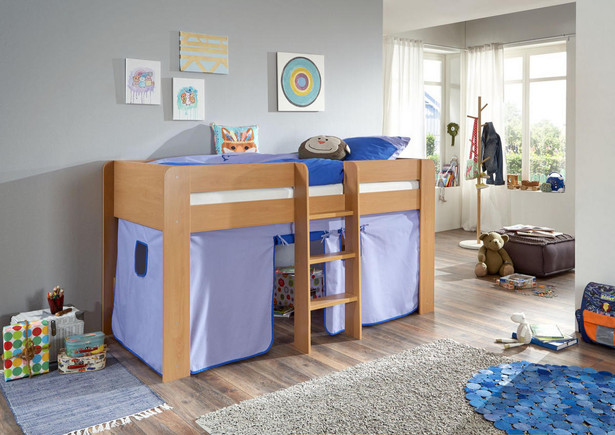 PERDELUțĂ DECORATIVĂ - albastru deschis/albastru închis, Design - MID.YOU