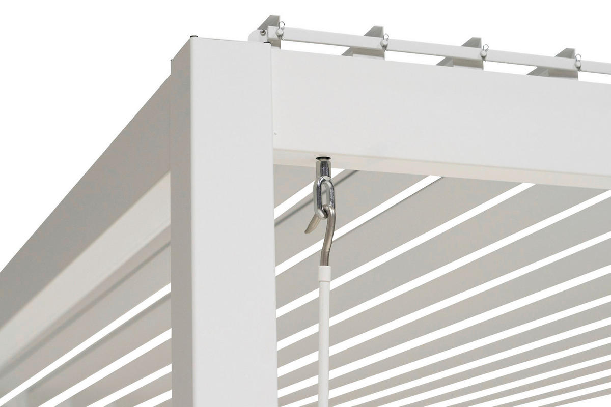 PERGOLA velikost: 400/250/300 cm - bílá, Moderní, kov (400/250/300cm) - Gardenson