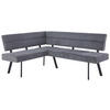 ECKBANK 150/190 cm Leinenoptik Anthrazit   - Anthrazit/Schwarz, KONVENTIONELL, Textil/Metall (150/190cm) - MID.YOU