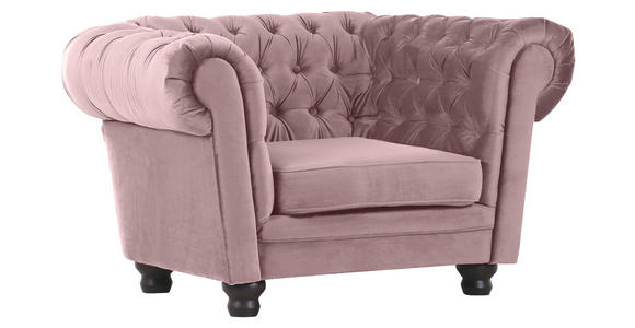 CHESTERFIELD-SESSEL - Schwarz/Rosa, LIFESTYLE, Holz/Textil (130/79/93cm) - Ambia Home