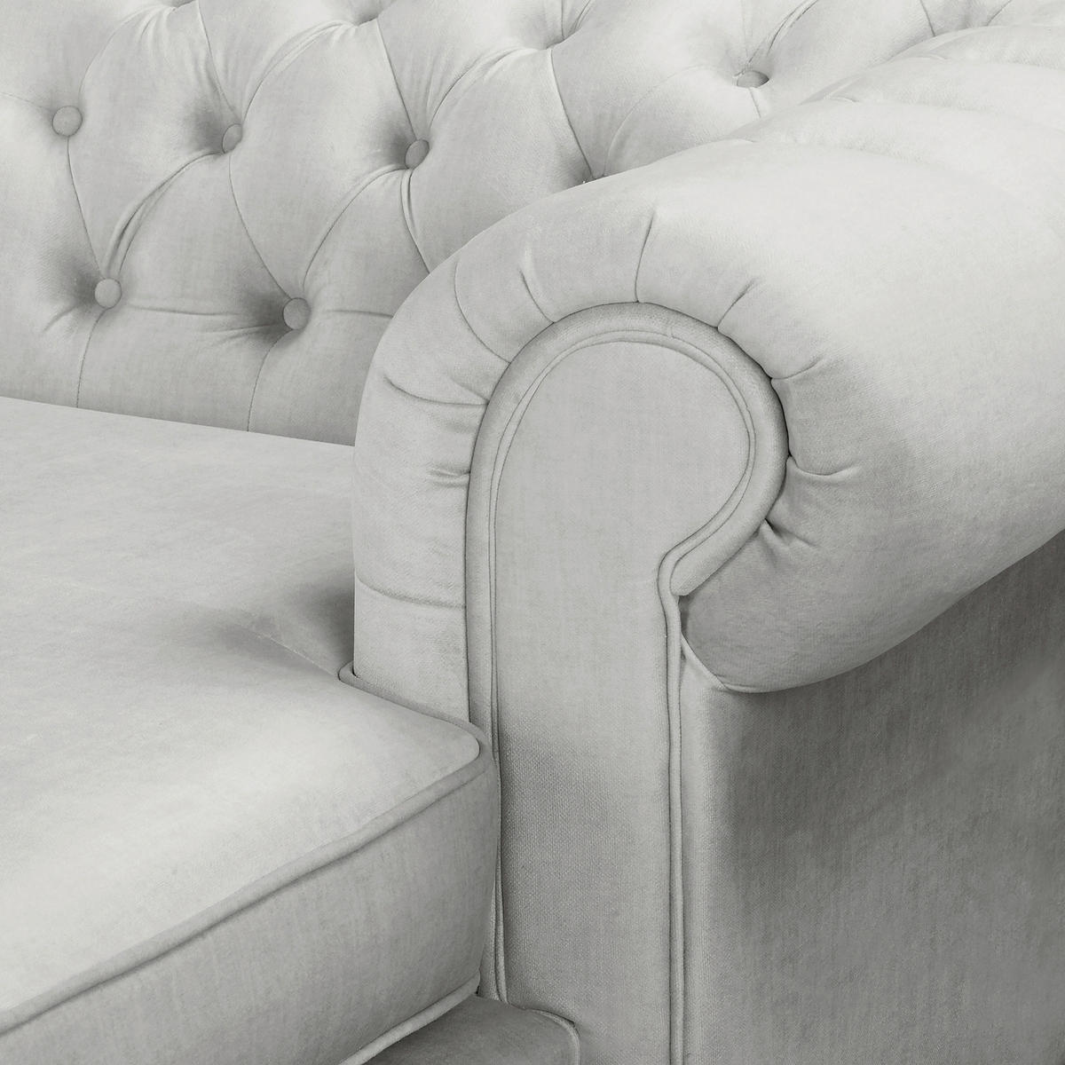 ECKSOFA Mikrofaser Hellgrau  - Hellgrau/Braun, Design, Holz/Textil (284/182cm) - P & B