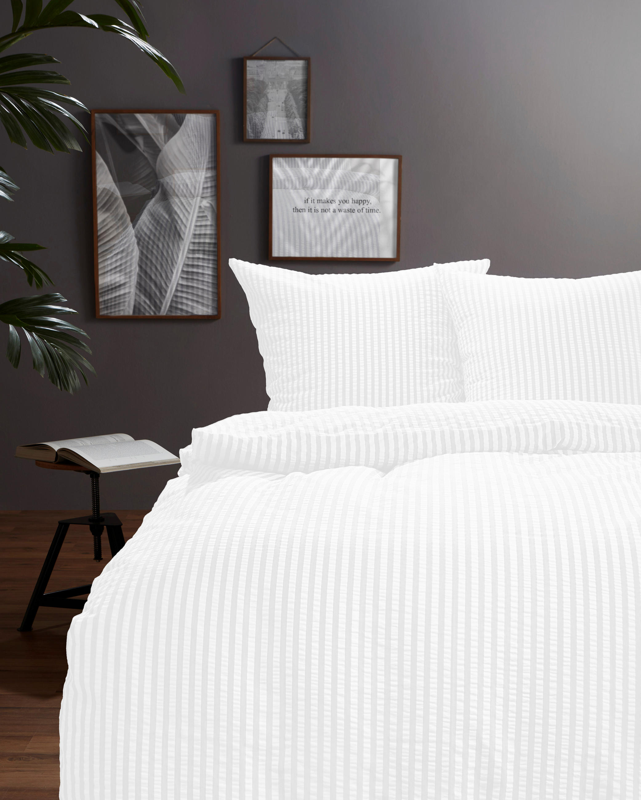BETTWÄSCHE 135/200 cm Rio Seersucker  - Weiß, Basics, Textil (135/200cm) - Fleuresse