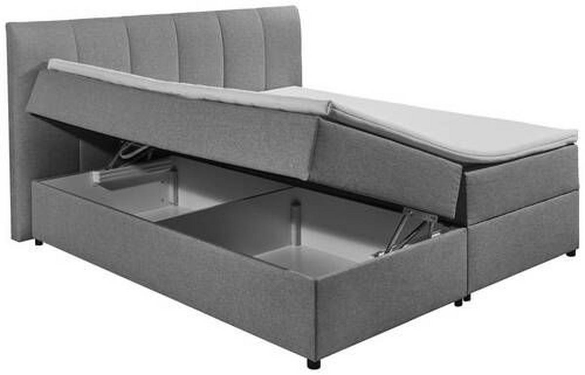 BOXSPRINGBETT 180/200 cm  in Anthrazit  - Anthrazit/Schwarz, Basics, Kunststoff/Textil (180/200cm) - MID.YOU