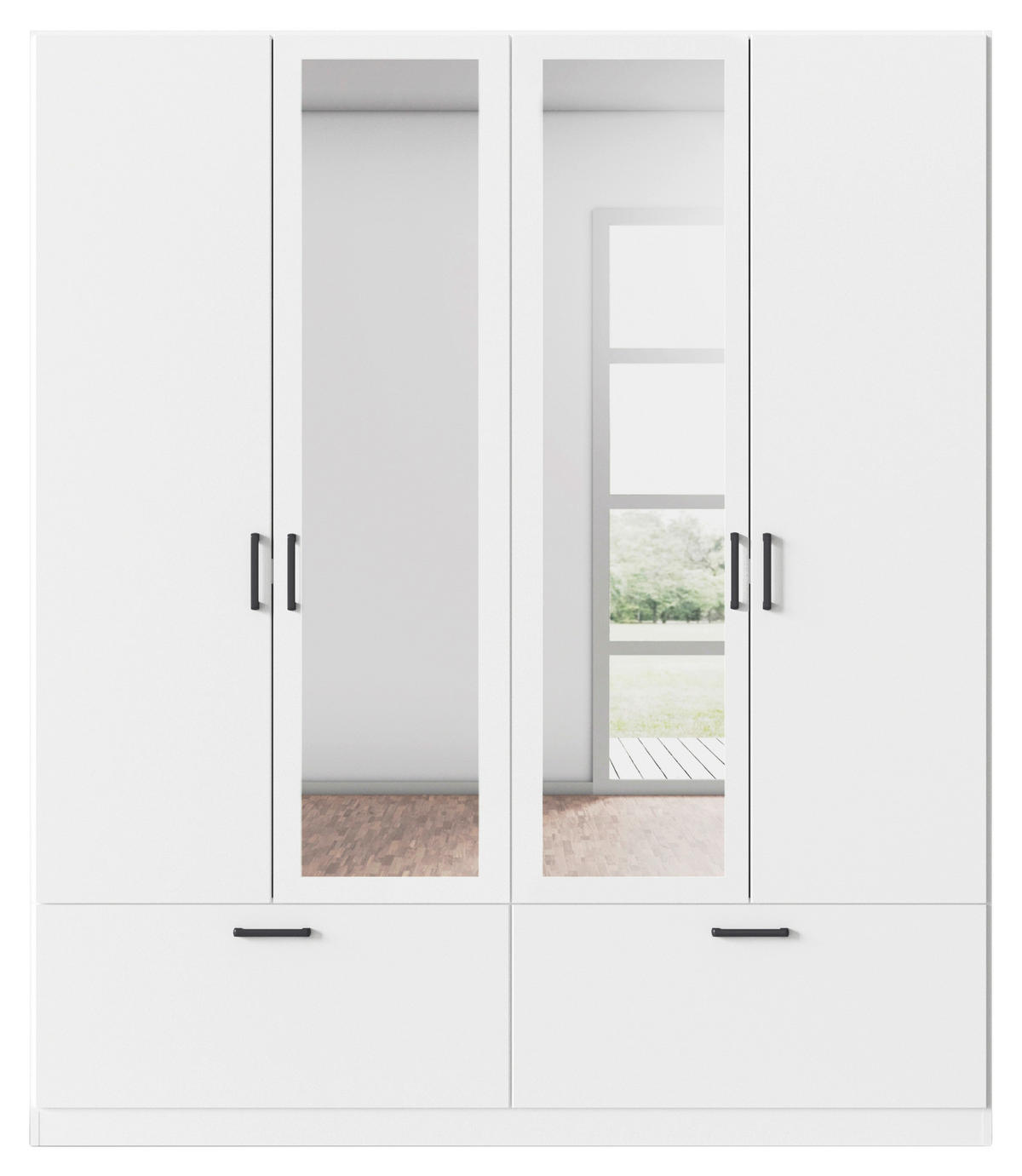KLEIDERSCHRANK in Weiss  - Weiss/Grau, Basics, Holzwerkstoff/Metall (181/210/54cm) - Boxxx