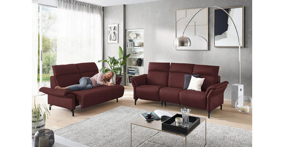 2-SITZER-SOFA Bordeaux Echtleder  - Bordeaux/Schwarz, KONVENTIONELL, Leder/Metall (178/103/95cm) - Dieter Knoll