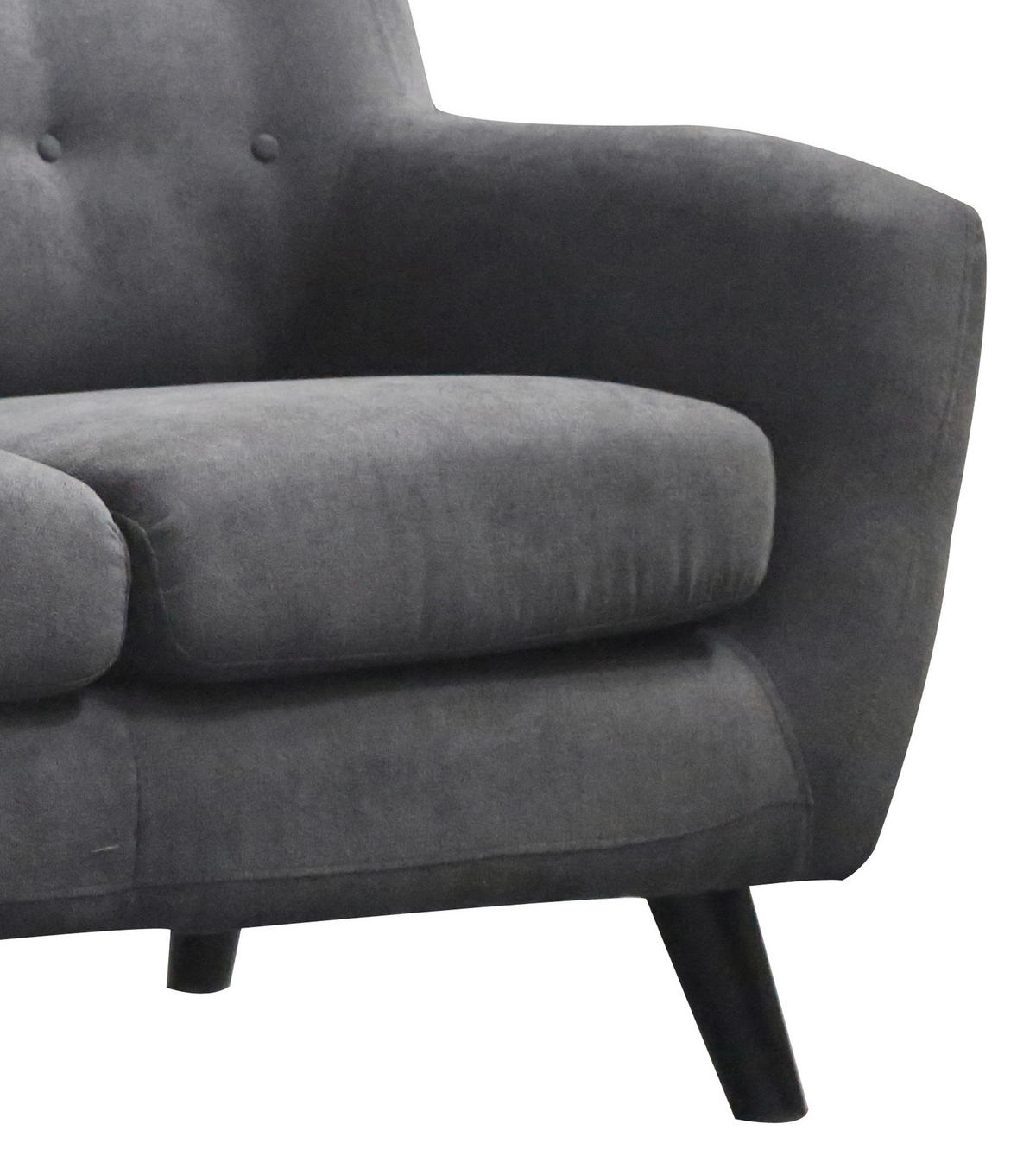 2-SITZER-SOFA in Mikrofaser Schwarz, Dunkelgrau  - Dunkelgrau/Schwarz, MODERN, Holz/Textil (134/82/80,5cm) - Luca Bessoni