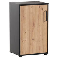 AKTENSCHRANK Schwarz, Eiche Artisan  - Schwarz/Eiche Artisan, MODERN, Holzwerkstoff (50,95/83,6/41cm) - MID.YOU