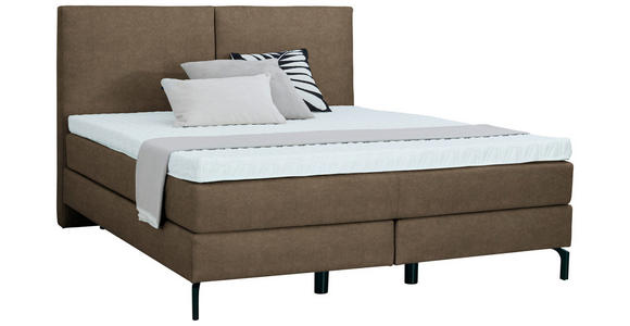 BOXSPRINGBETT 180/200 cm  in Braun  - Schwarz/Braun, KONVENTIONELL, Textil/Metall (180/200cm) - Dieter Knoll